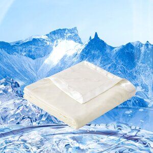 COMFLIVE Cotton Blanket, Cooling Blanket Queen 80"x90" Cream, Queen
